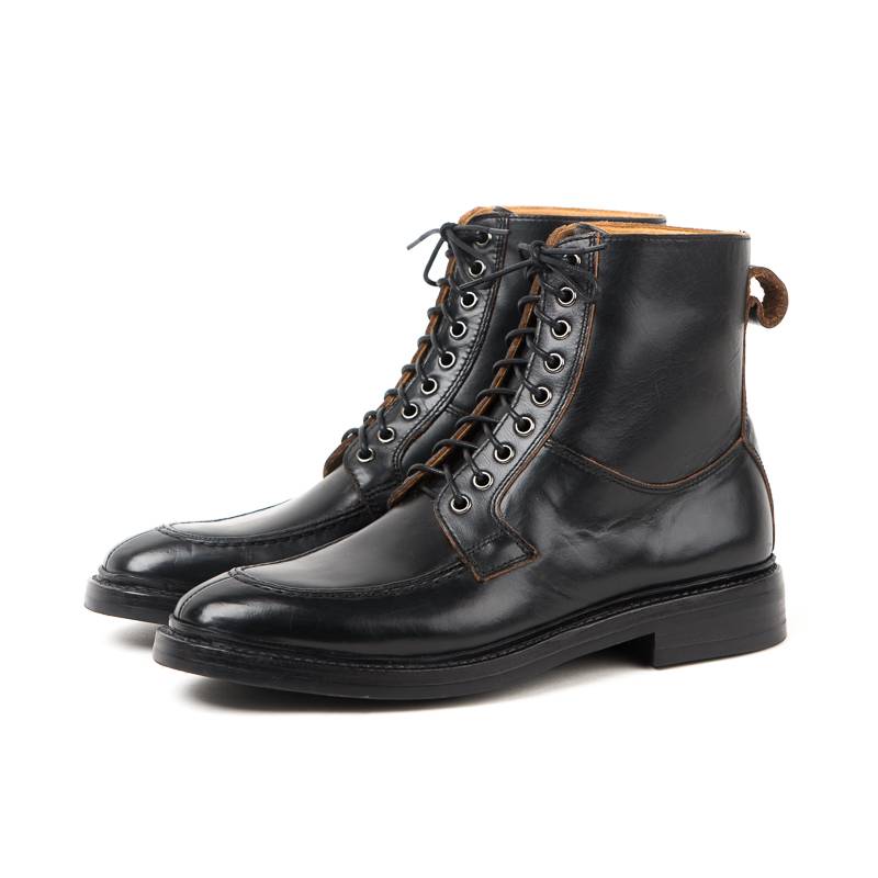 Tired children hand -made Guteter autumn and winter horse boots men's middle boots head layer cowhide Martin boots