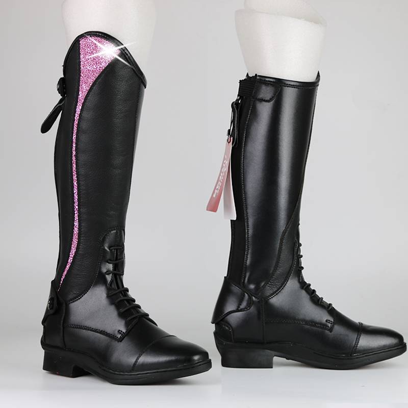 Eight -foot dragon children's equestrian equipment ride -up clothing pink comfortable and breathable equestrian horses boots cowhide disorder women