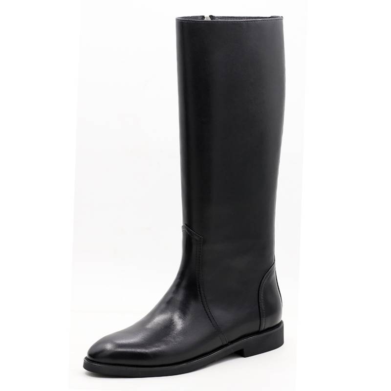 Men's thick -bottomed horse boots, high boots, cowhide parade boots boots, knights leather boots German World War II wool winter