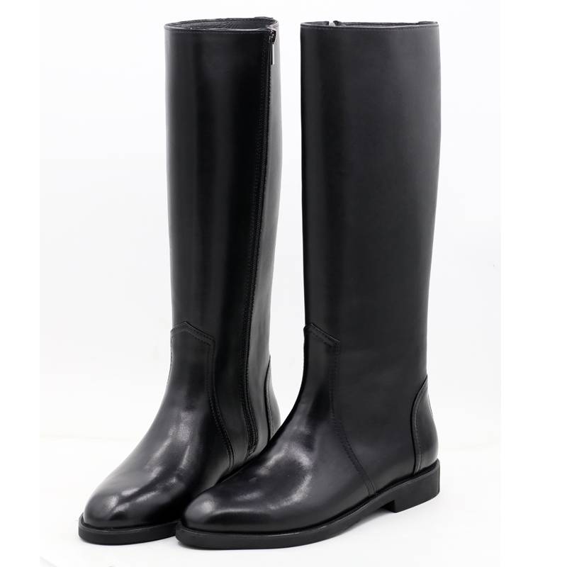 Men's thick -bottomed horse boots, high boots, cowhide parade boots boots, knights leather boots German World War II wool winter