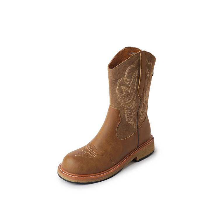 Lin Shen sees the deer leather Pinglun retro embroidery embroidery western knight boots in the boots Martin boots