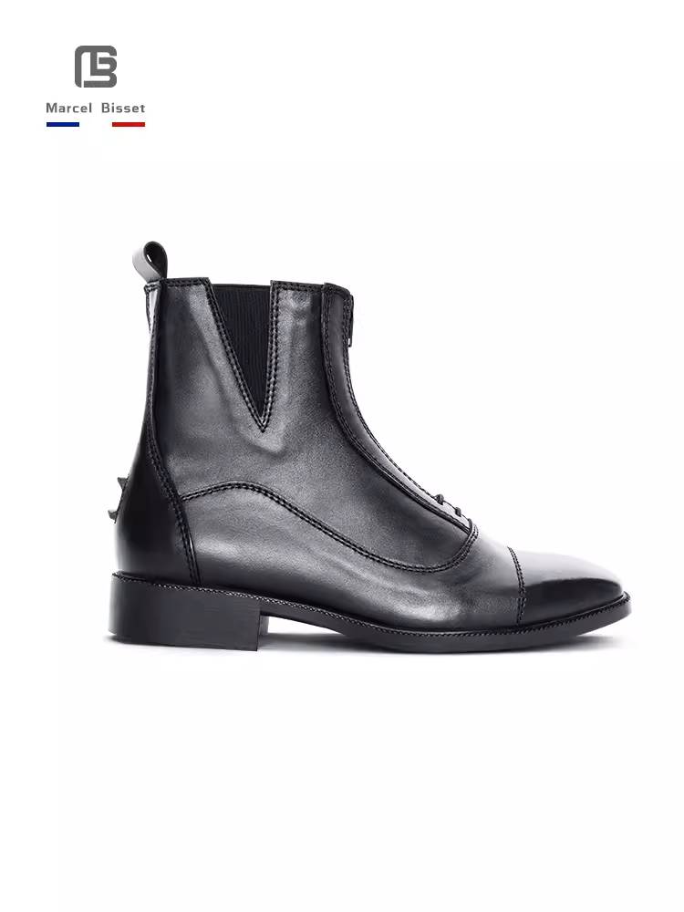 Adult equestrian short boots breathable and wear -resistant men's and women's same model riding boots barrier competition professional cowhide equestrian short boots