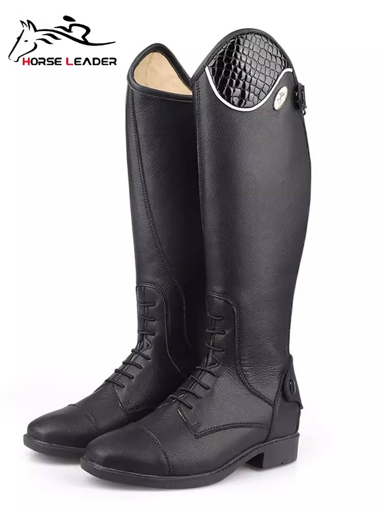 HorseLeader spring and summer equestrian equipment horses boots women's wear -resistant riding men's long boots, cowhide air -breathable long horse boots