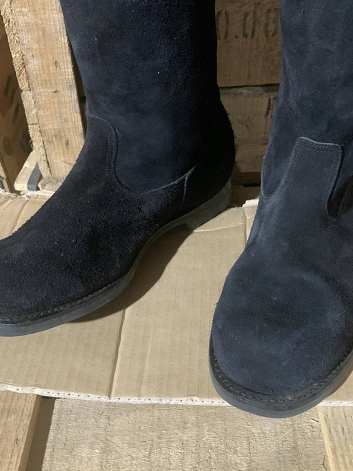 Old -style rolling ride boots men's and women's bands spring and autumn long tube flag -raising boots leather equestrian high boots men's over -the -knee boots