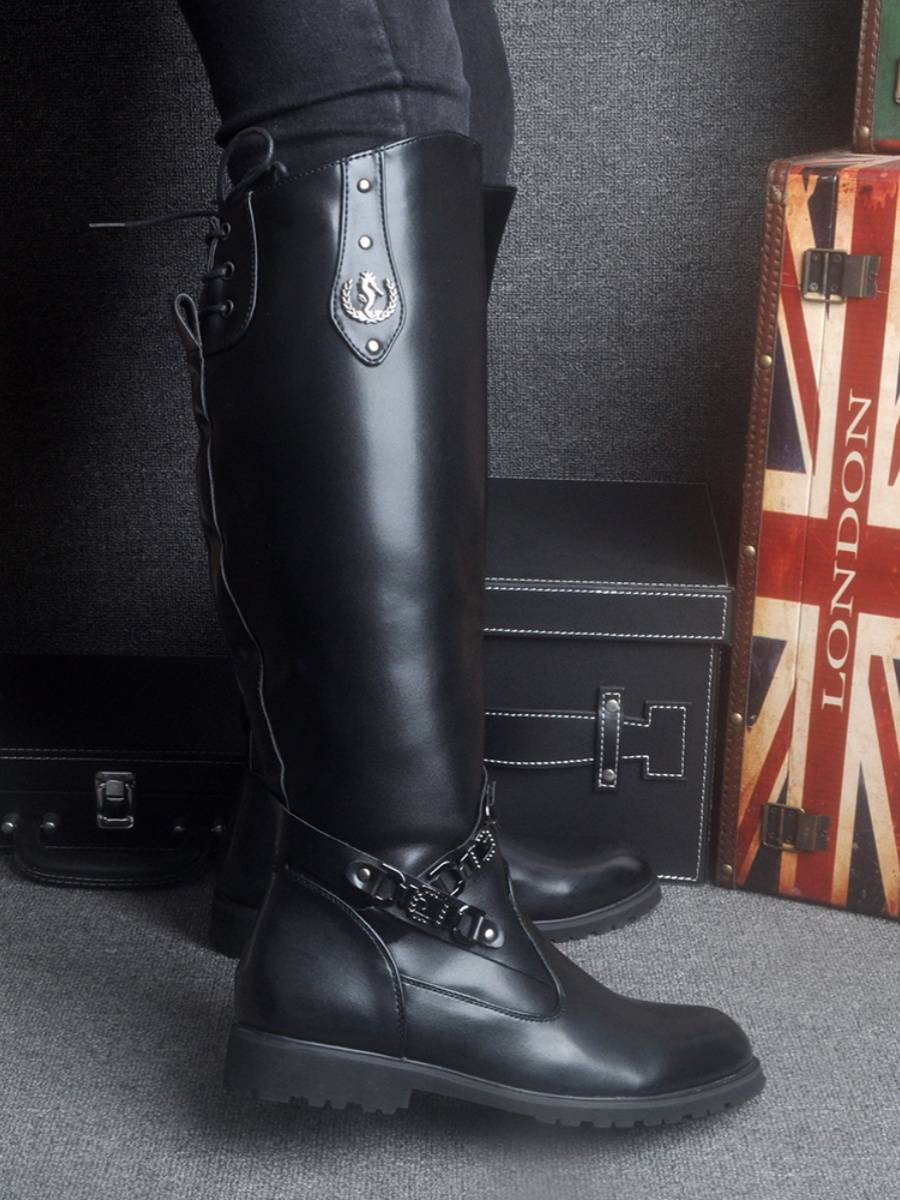 Autumn and winter men's ultra -long leather shoes World War II British cavalry retro high -knee Martin boots equestrian rider boots