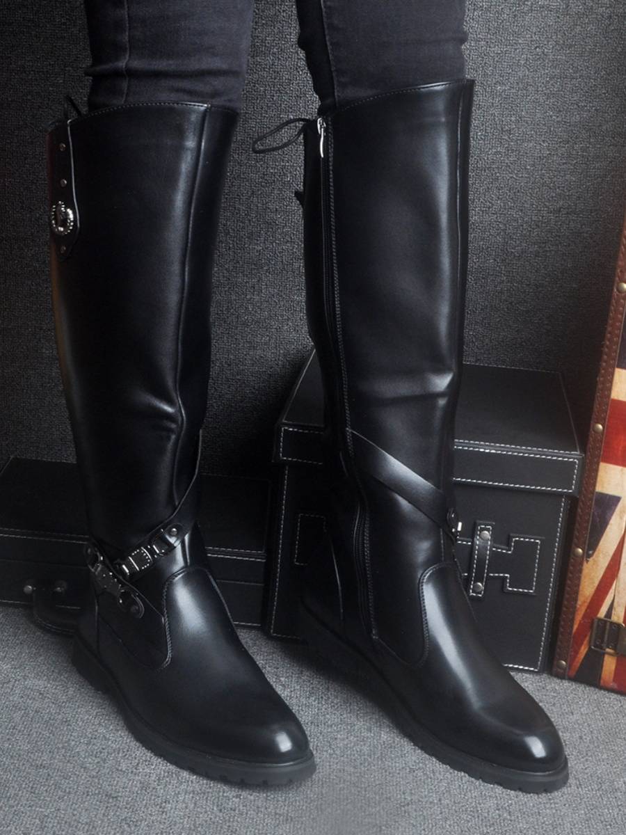 Autumn and winter men's ultra -long leather shoes World War II British cavalry retro high -knee Martin boots equestrian rider boots