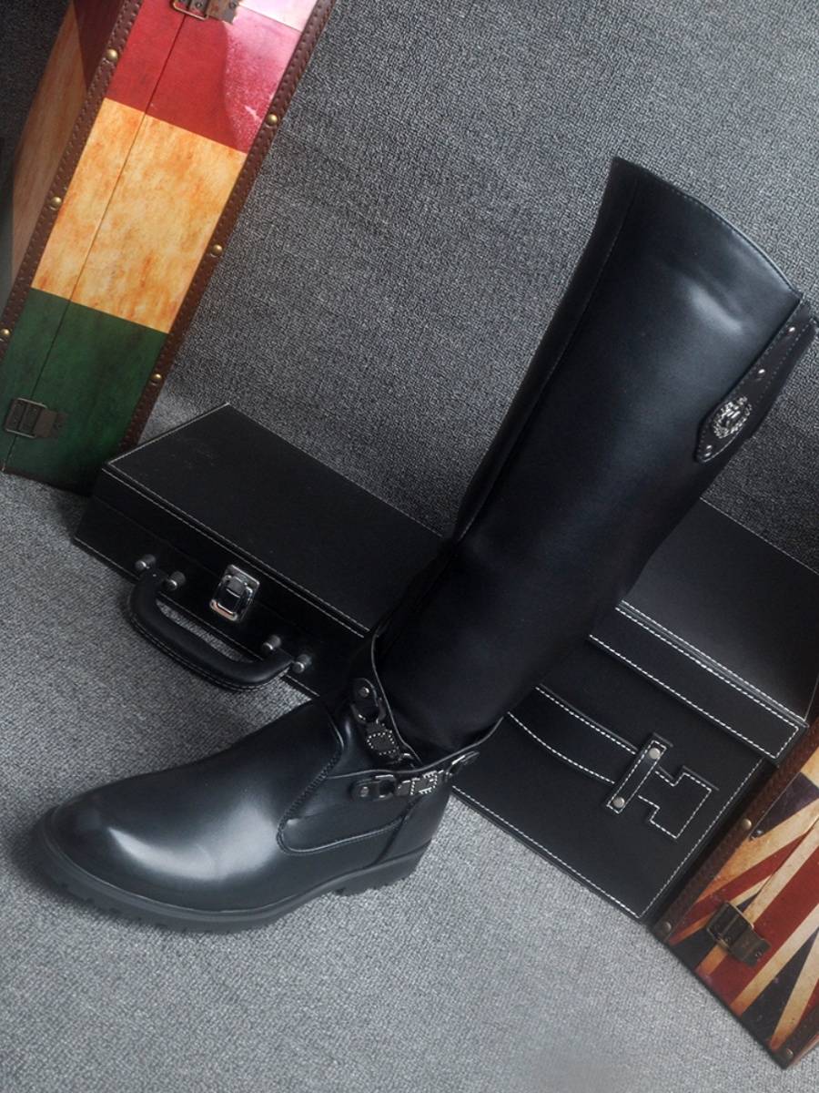 Autumn and winter men's ultra -long leather shoes World War II British cavalry retro high -knee Martin boots equestrian rider boots