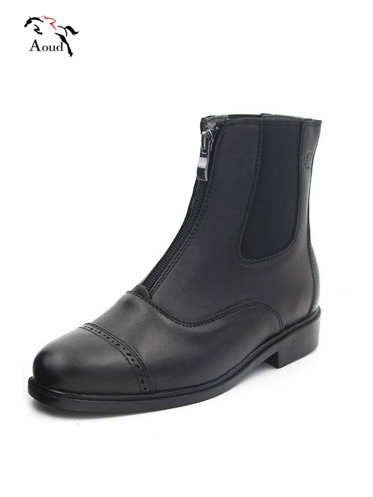 Horseshoe boots head oxen with short zippers and velvet boots for the winter