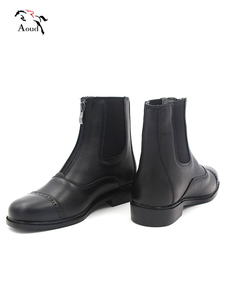 Horseshoe boots head oxen with short zippers and velvet boots for the winter