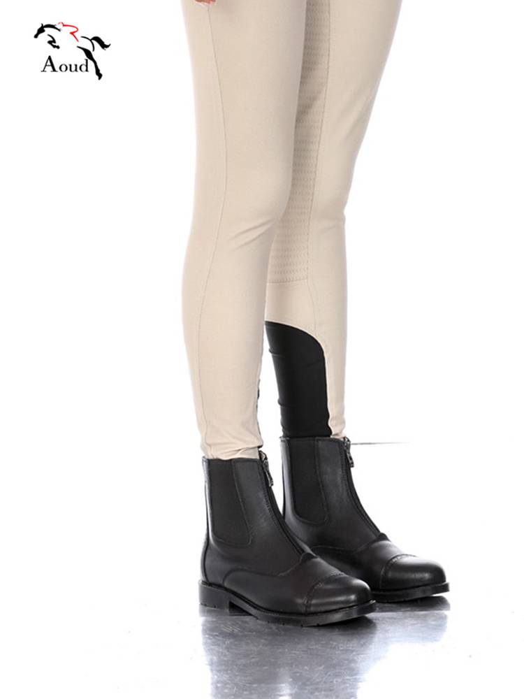 Horseshoe boots head oxen with short zippers and velvet boots for the winter