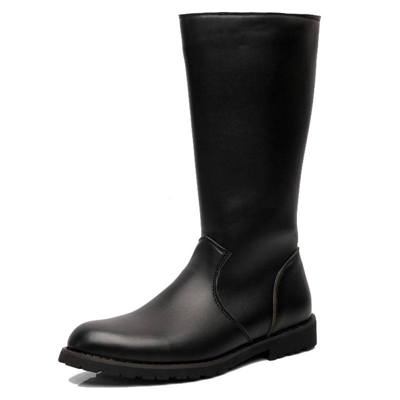Spring and autumn men's high boots height men's boots high cylinder ride ride boots men's leather boots ceremonial team boots Martin boots performance