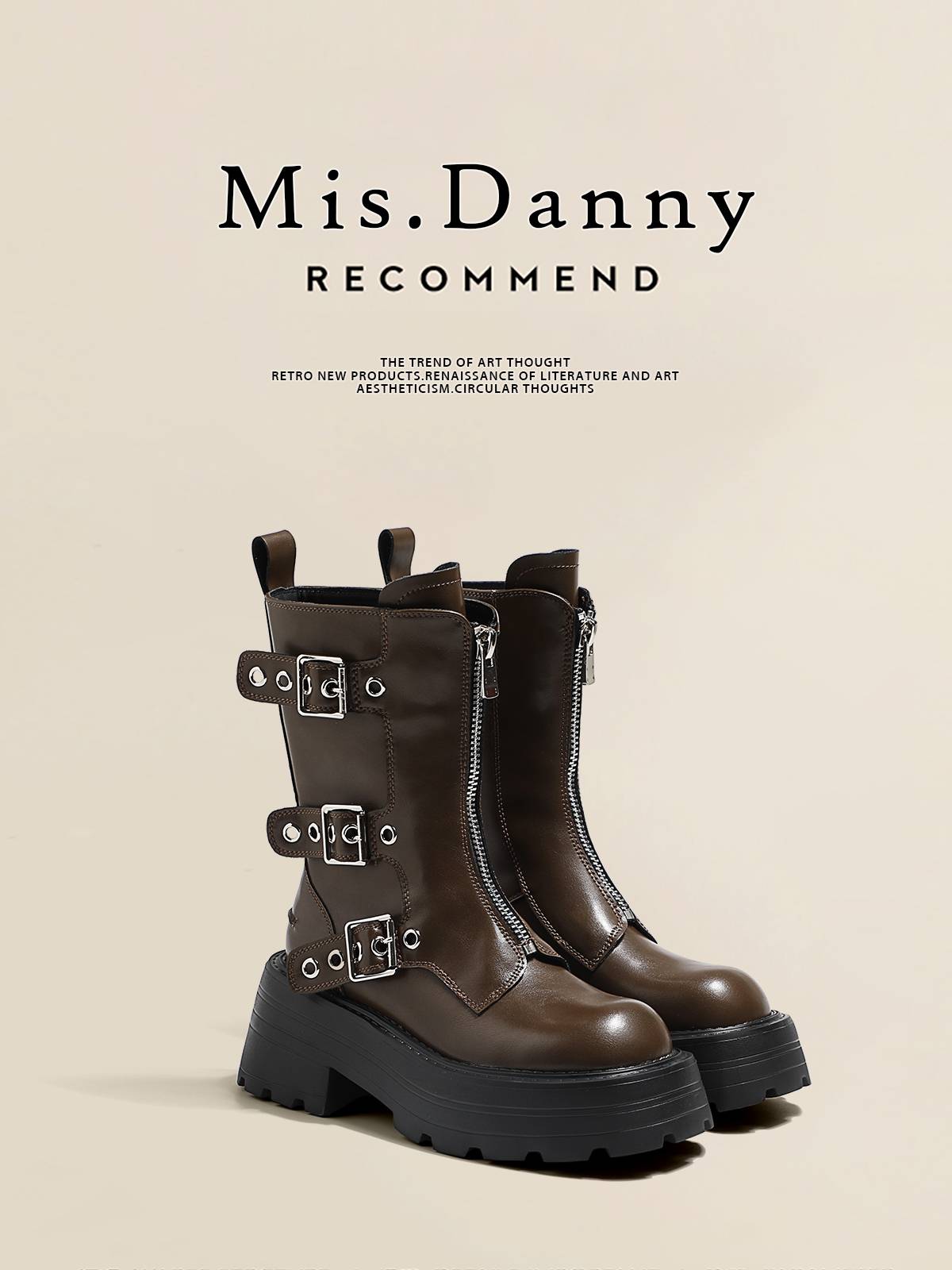 Eloping with love ~ Small 7.5cm thick -bottom Martin boots children 2024 Given the knight in the British thick bottom boots