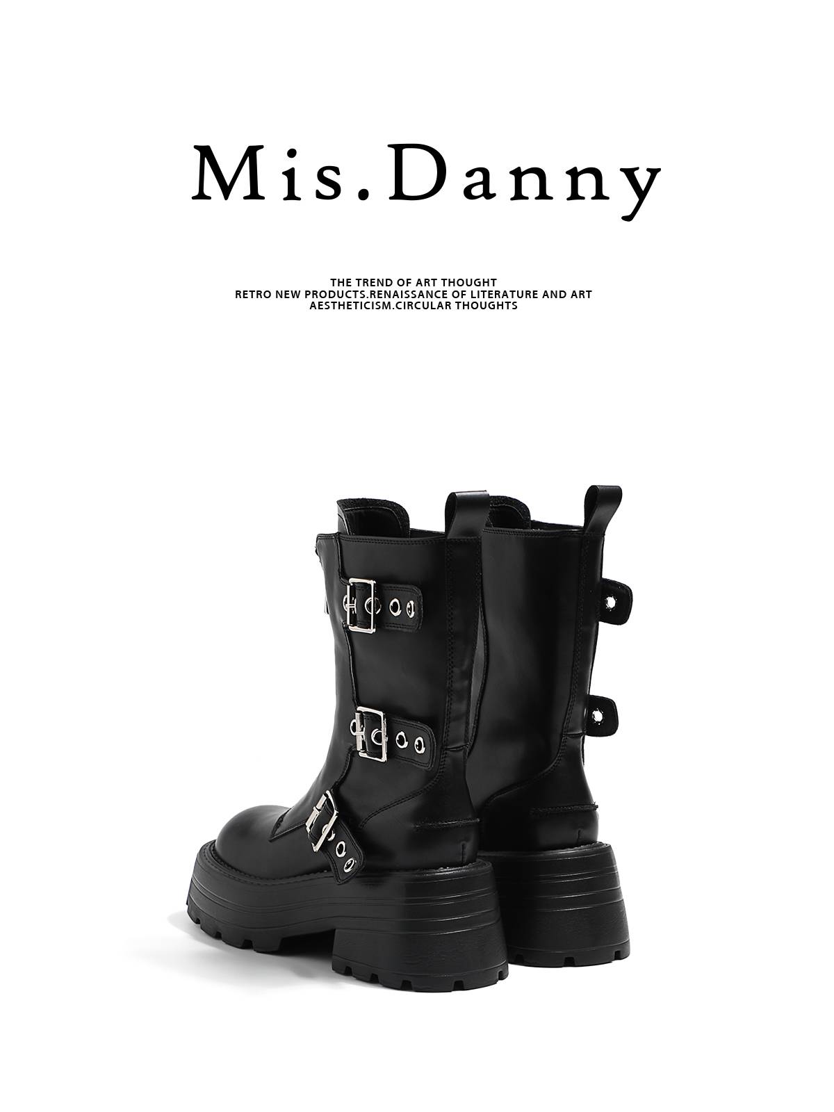 Eloping with love ~ Small 7.5cm thick -bottom Martin boots children 2024 Given the knight in the British thick bottom boots