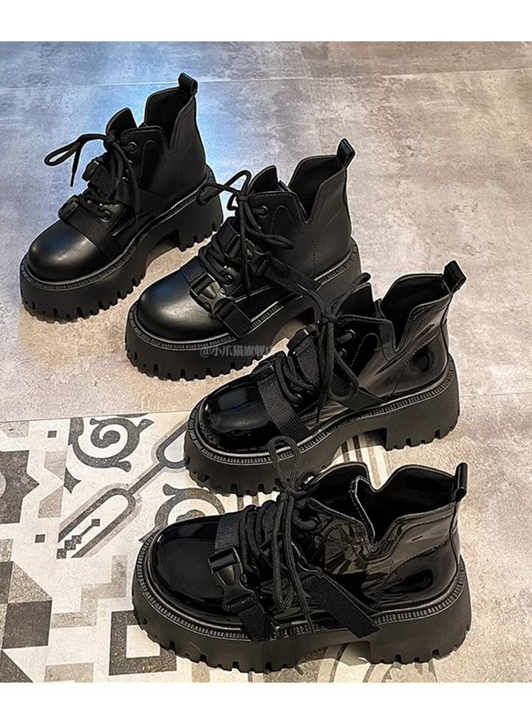 Thick -bottom Martin Boots Female 2024 Autumn and Winter New Small British Wind Boots Sweet Cool Explosion Single Boots