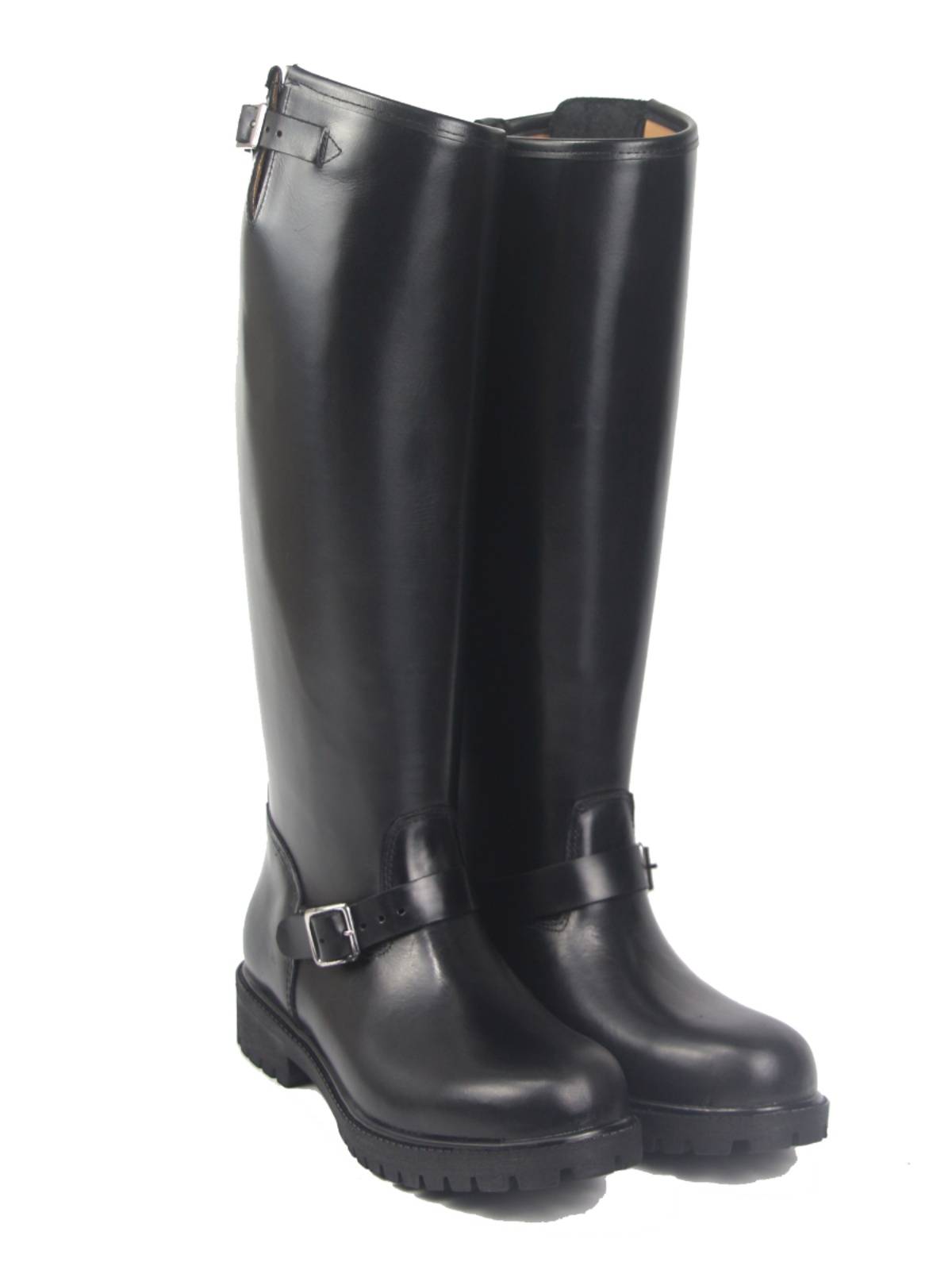 Engineer Boot Equestrian Boots thick leather high -psoria high -cylinder police boots, locomotive boots, round head large tooth bottom size customization