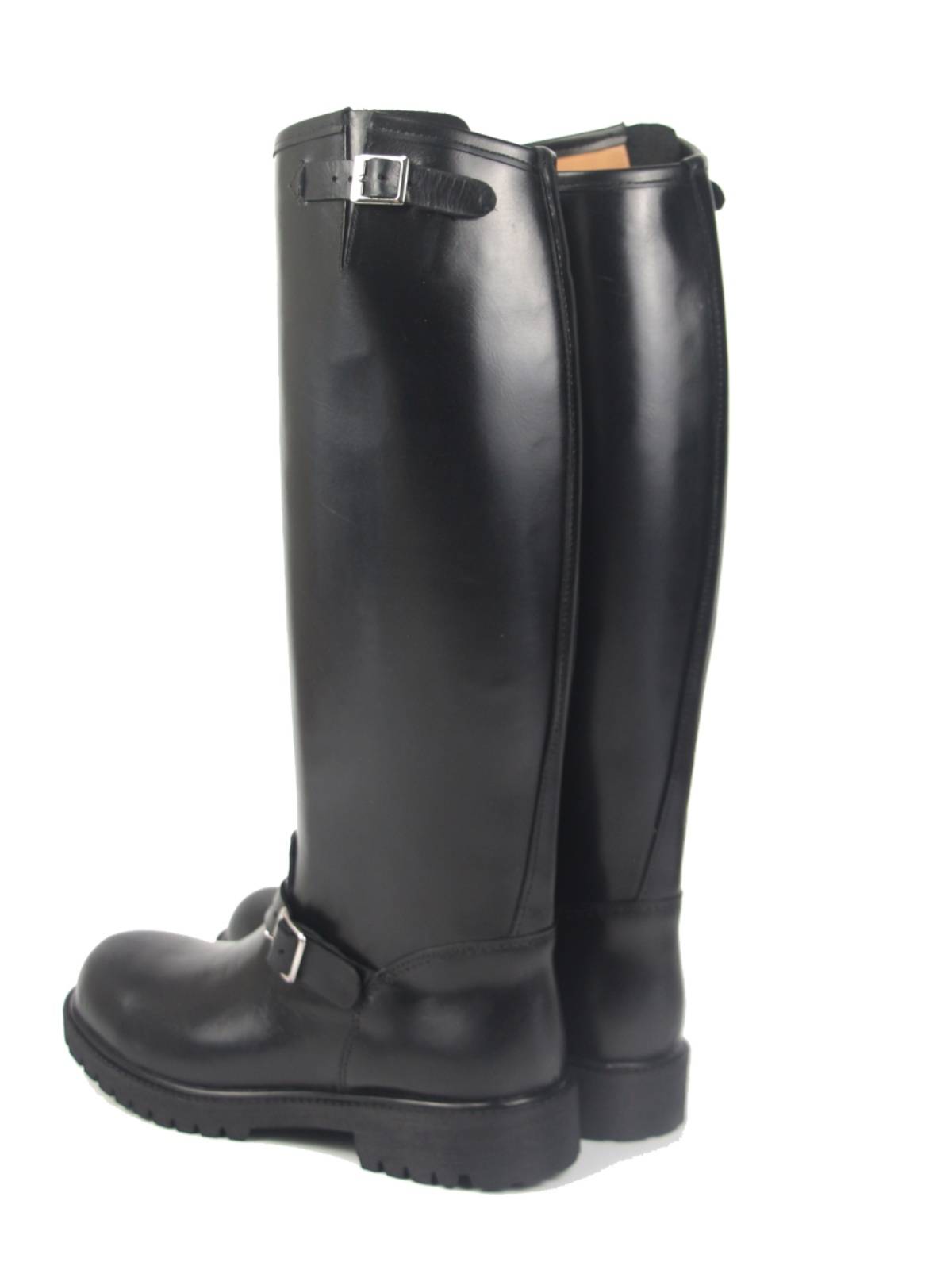 Engineer Boot Equestrian Boots thick leather high -psoria high -cylinder police boots, locomotive boots, round head large tooth bottom size customization