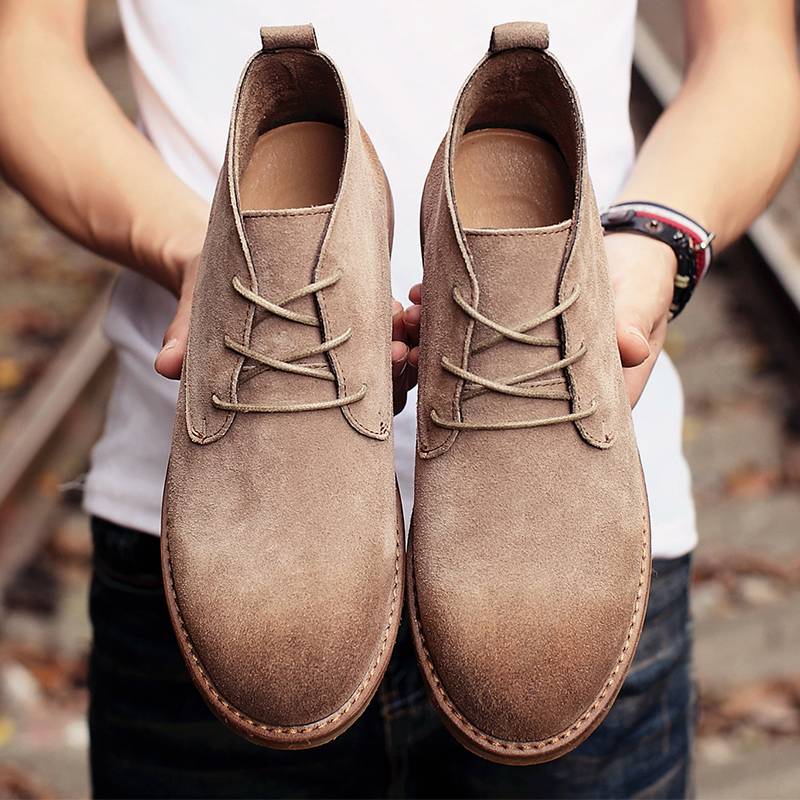 British Wind Martin Boot Men's Low Spring Flat Boot Retro Shopping Shoes Real Permanent Blossom Desert Boots