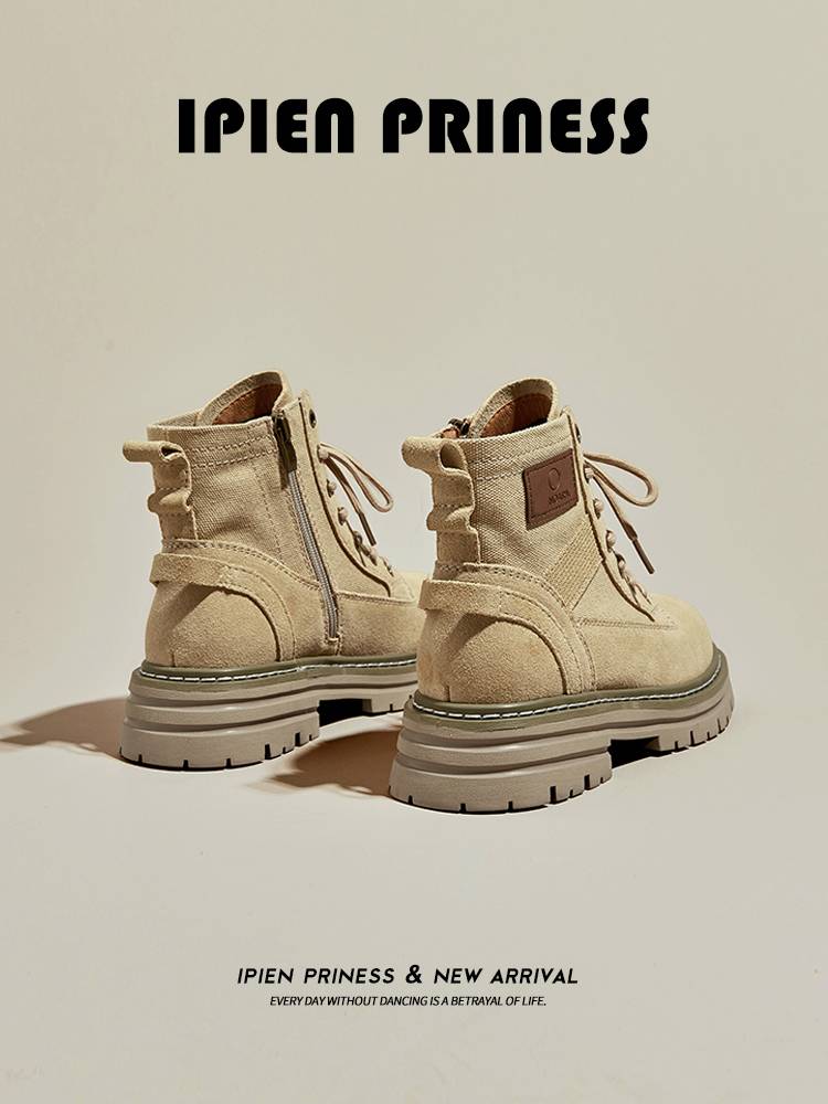 Martin Boots Girl's Summer 2024 new leather-skinned boot and one-tip boot and short boots