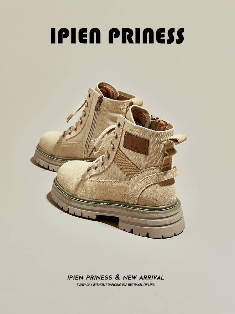 Martin Boots Girl's Summer 2024 new leather-skinned boot and one-tip boot and short boots