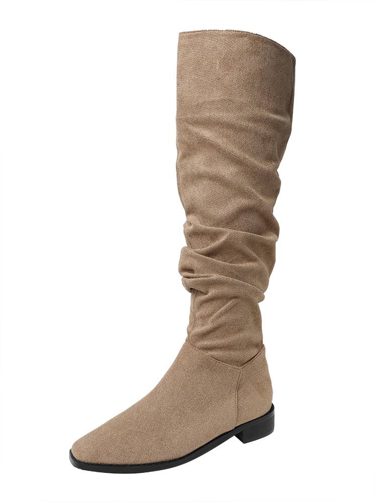 However, children with knee boots 2024 summer new retro velvet brown knight boots high tube western denim boots