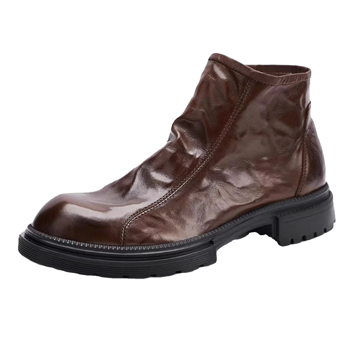 Spring and summer leather single -layer leather, stylish high -end outdoor boots, zipper, Martin boots, Chelsea boots trendy men