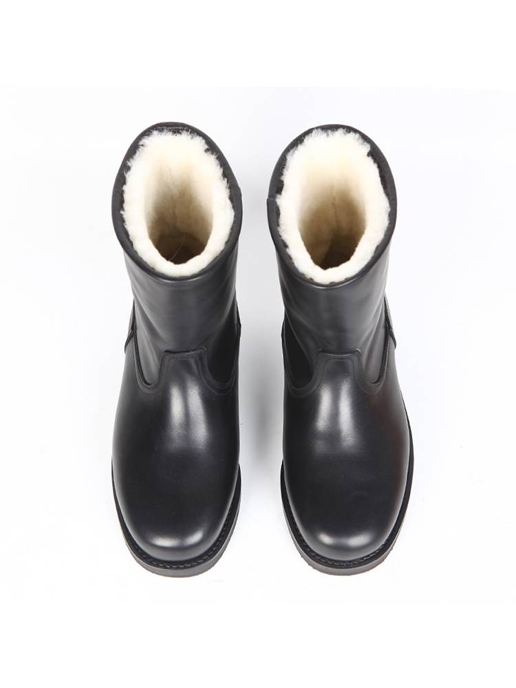 Winter Wool Knight Boots Leather Mid -Mongolian Powder Boot Cowp Skin -Martin Boots warm cotton boots snow boots men
