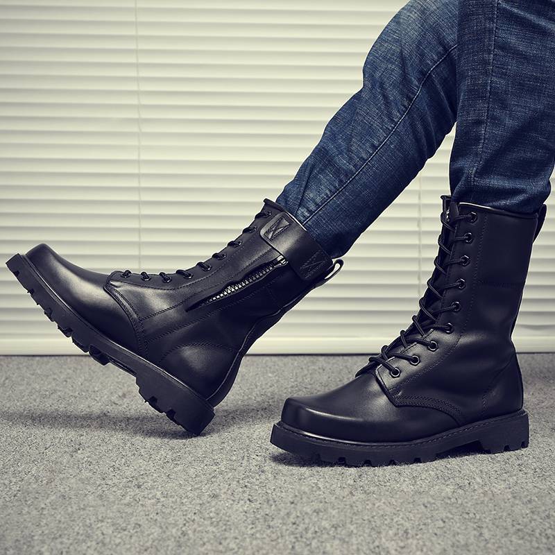 Leather boots men's summer Labor Boot boots genuine high -ranking troops leather leather leather shoes Martin boots men's boots