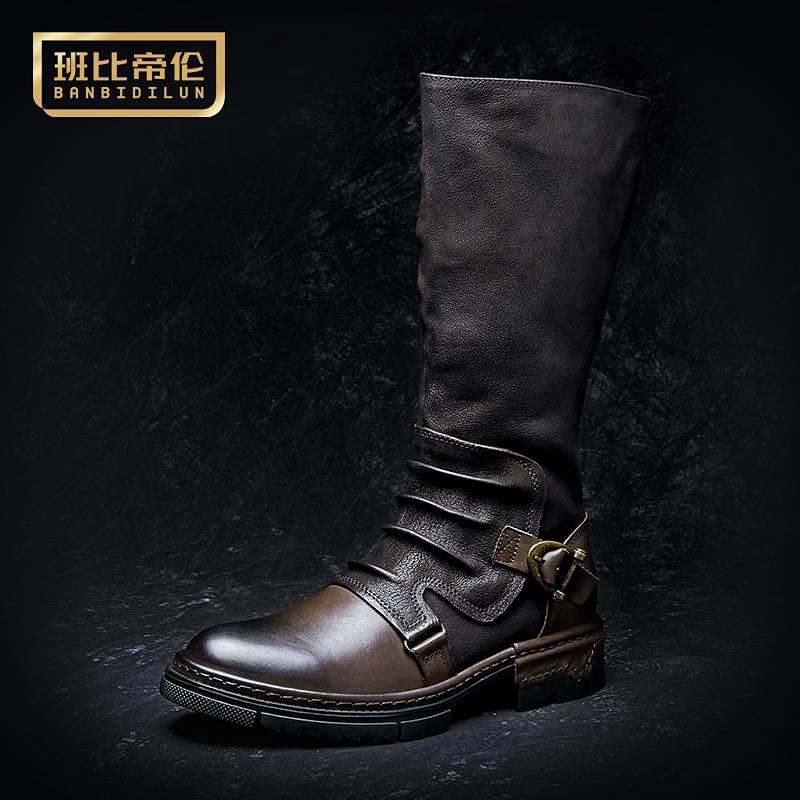 Bobby Demon Leather High Boot Boots Boot Boots Boots Male Gao British retro handmade men's Martin boots
