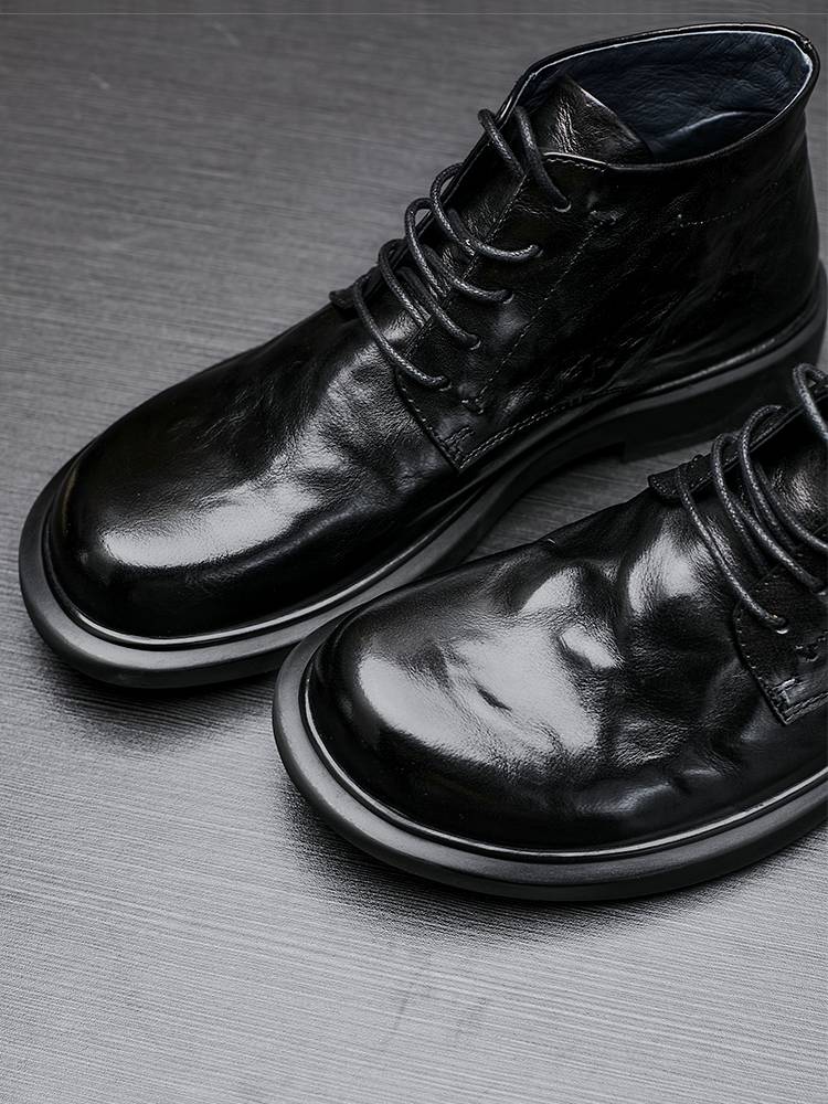Fetal leather leather deodorant and breathable Martin boots men's casual high -top boots fashionable outdoor boots are trend