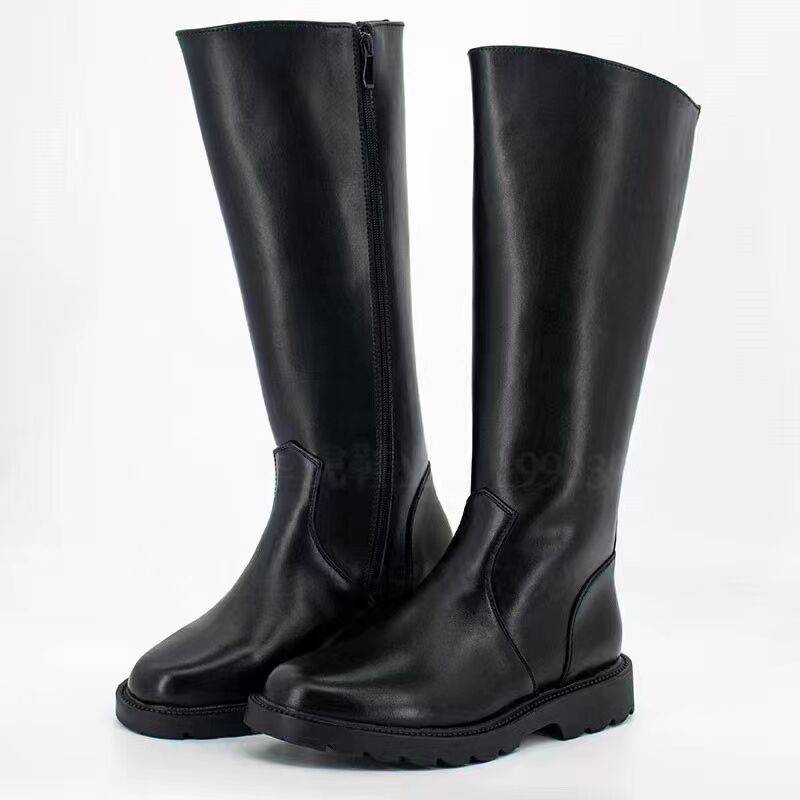 Factory direct selling high -cylinder all -cowhide authentic parade, guard guard, locomotive knights, carcaster boots performance boots