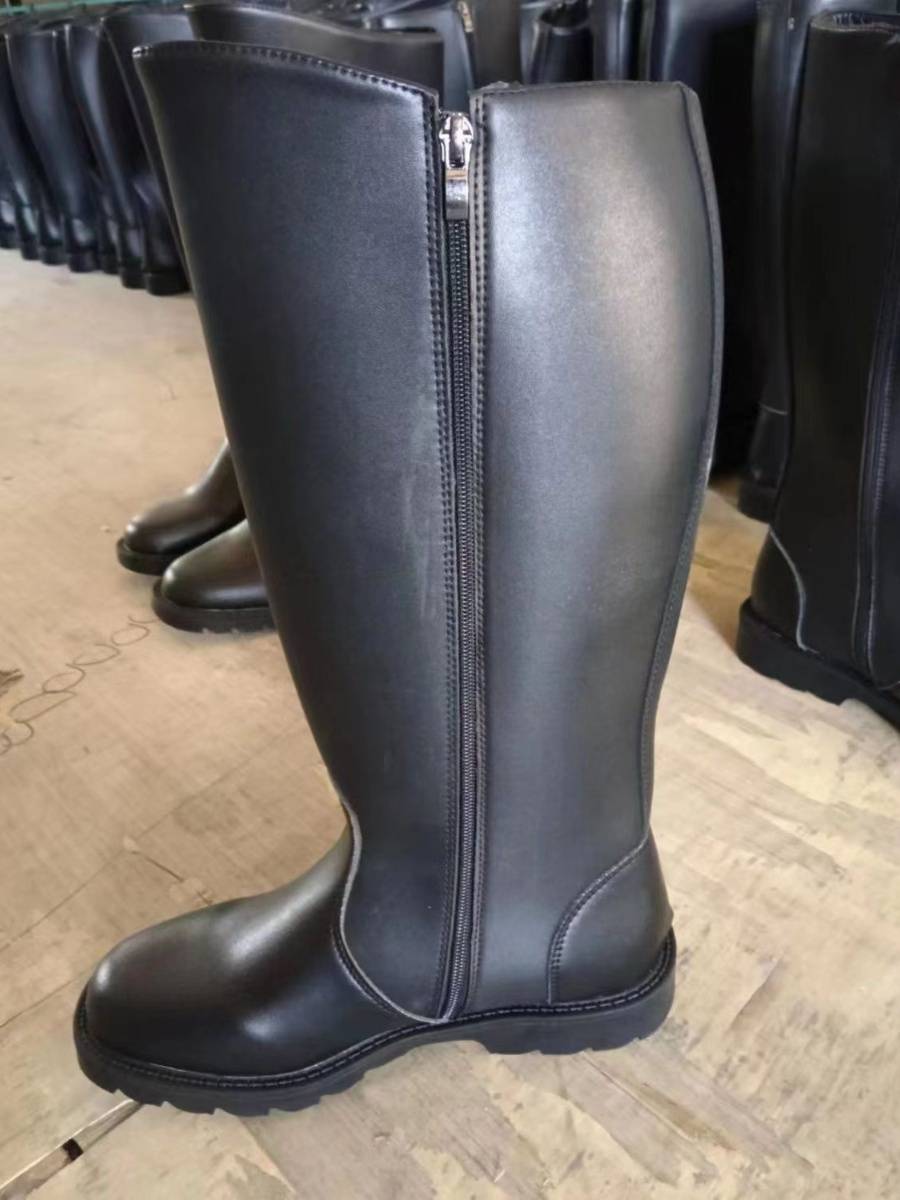 New high boots men's boots Knights Harstick boots long boots flag -raising ceremonial guard guard leather boots autumn and winter