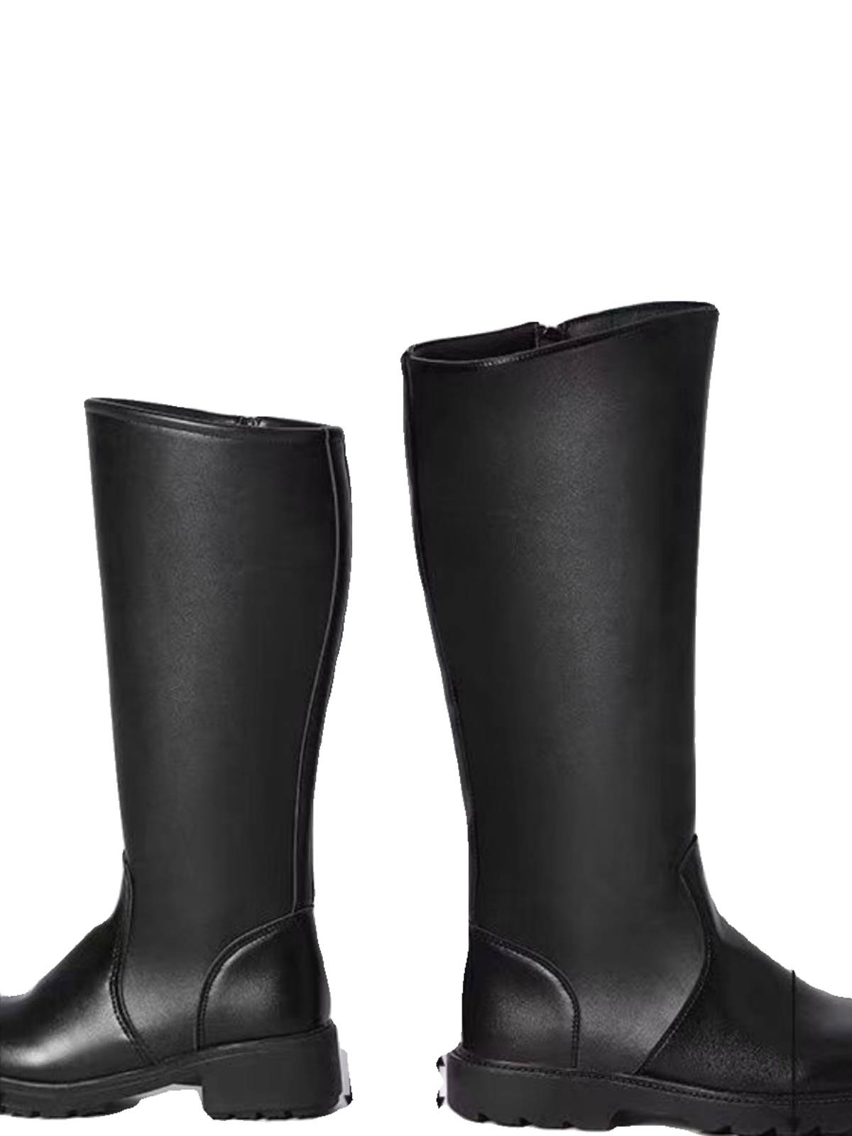 New high boots men's boots Knights Harstick boots long boots flag -raising ceremonial guard guard leather boots autumn and winter