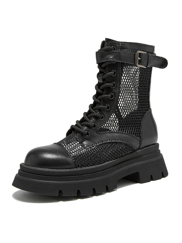 Guidi Fame hollow thick -bottomed Martin boots female thin summer new mesh net yarn breathable boots leather short boots female