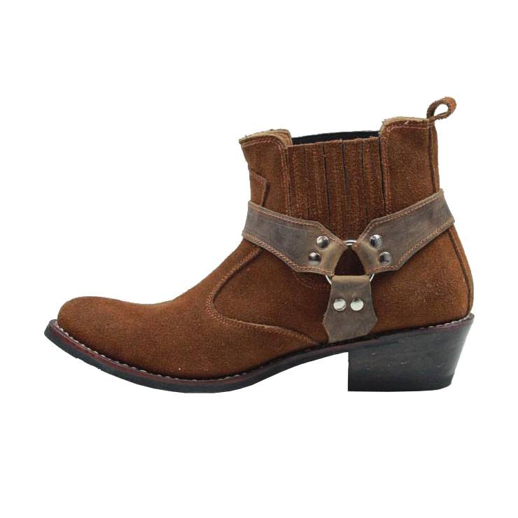 TB1044 Genuine Shenglianfang leather handmade sewing American Western horse boots denim boots Martin boots men's short boots