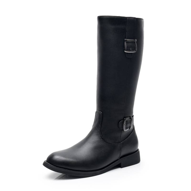 Cowea -Leather Horse Boots Men's Single Boots Leather Motorcycle Motorcycle High Boots Wool Male parade Martin Boots