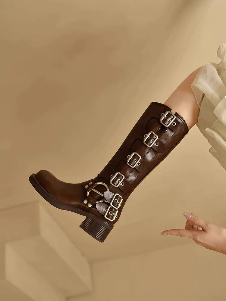 Xinjiang Grassland West Sichuan Tourism wears retro Martin Boots Western Minister Tube denim boots female ethnic wind knight boots summer