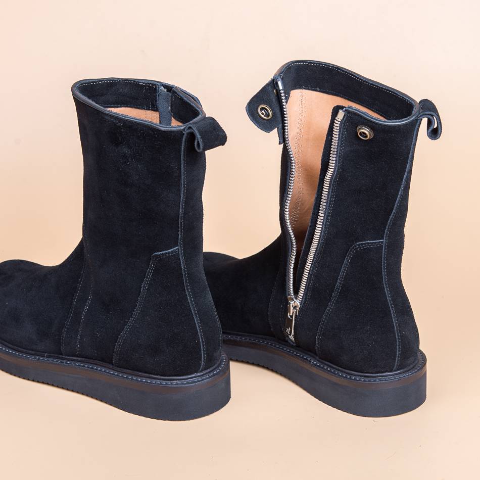 play!Nightsman!Handmade sewing method horse boots men's middle tube string zipper Martin boots men's winter leather boots