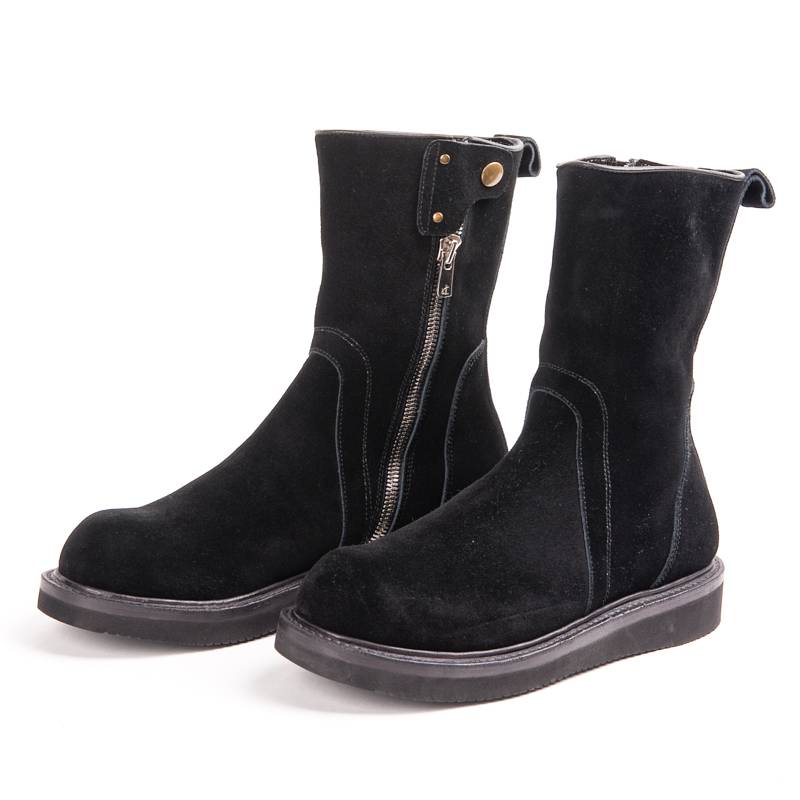 play!Nightsman!Handmade sewing method horse boots men's middle tube string zipper Martin boots men's winter leather boots