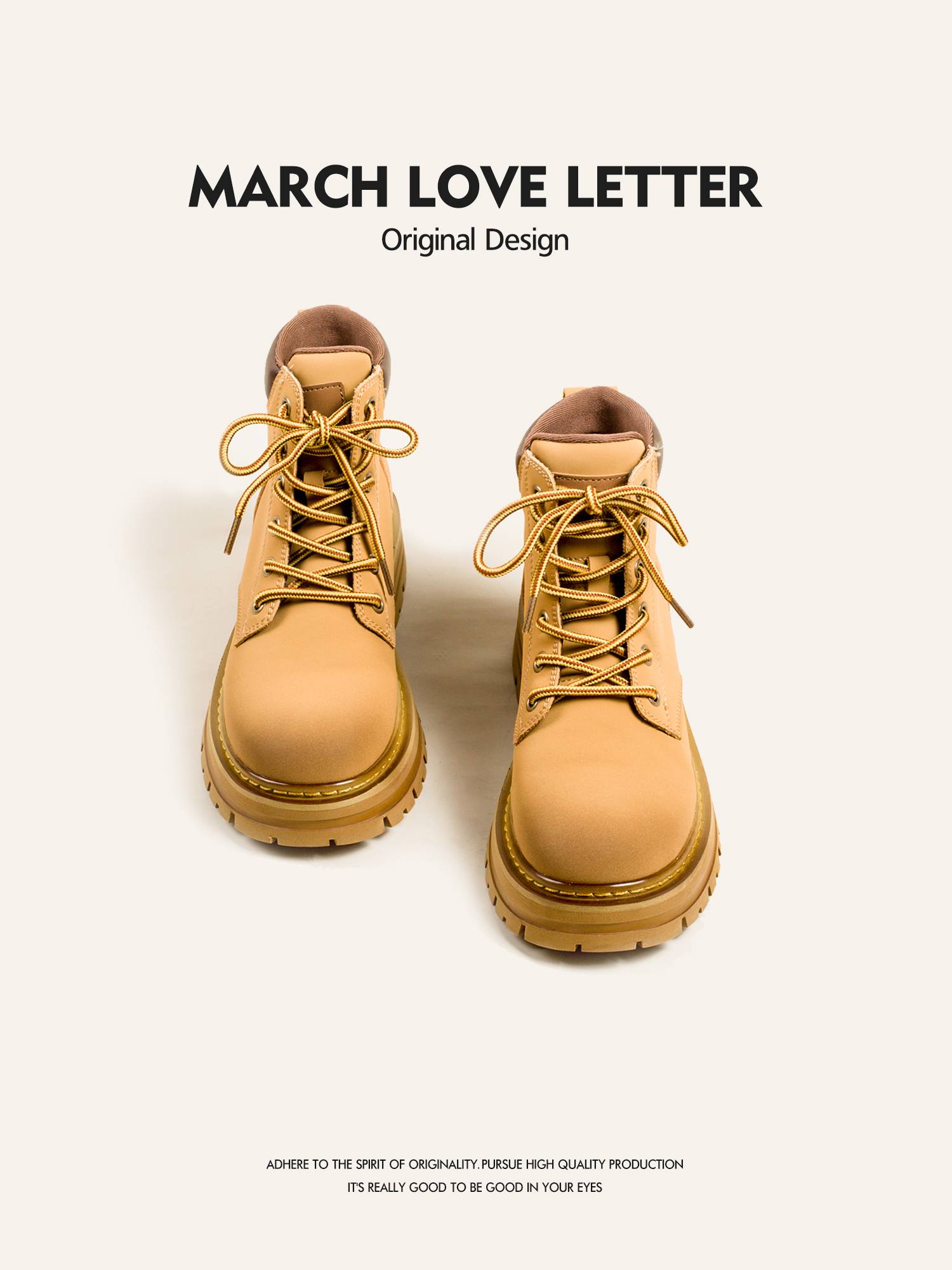 March Love Letter 2024 Summer thin leather kicking Martin boots thick bottom big yellow boots camper campering big horses boots
