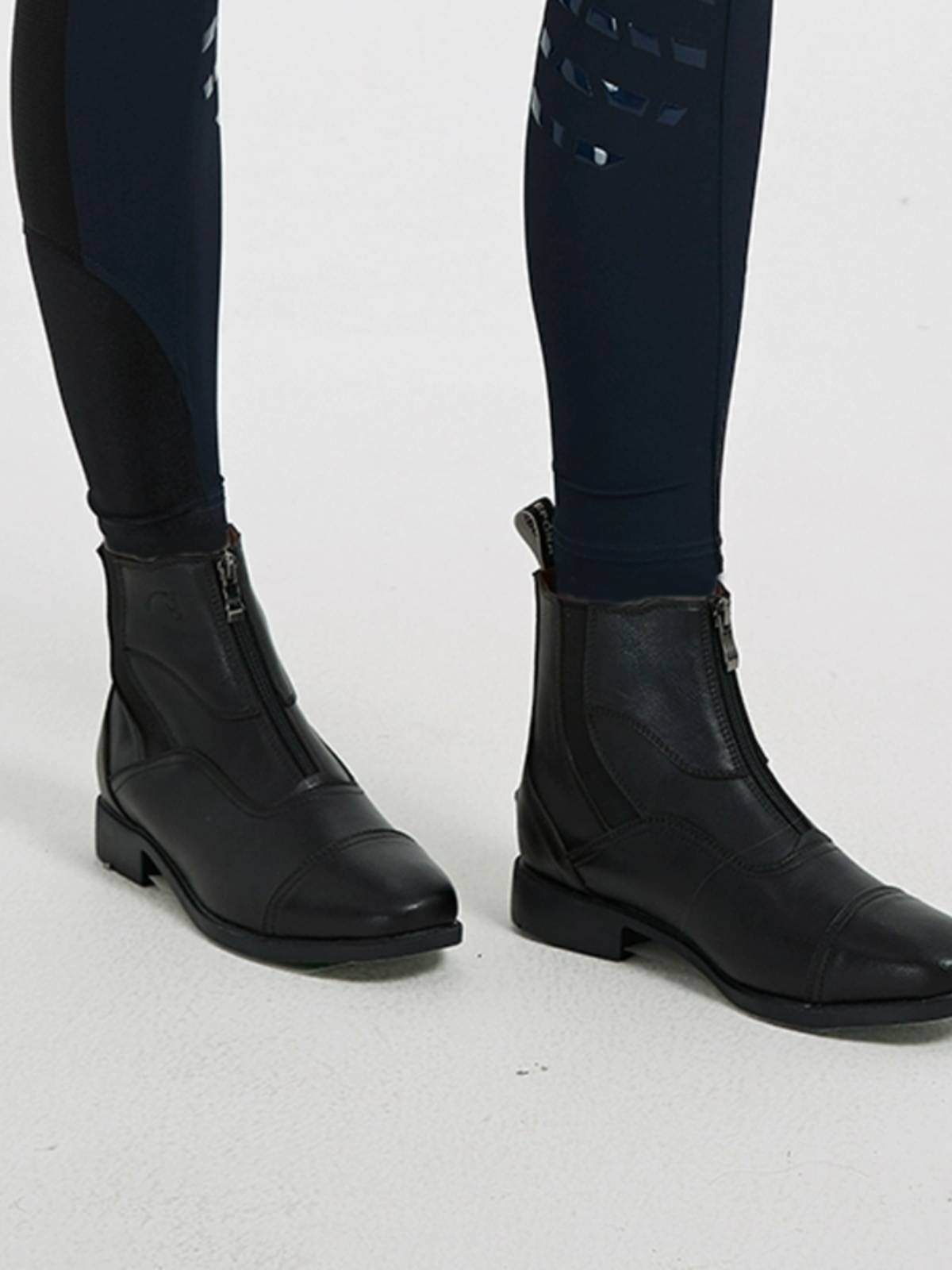 Epona adult equestrian short boots front zipper leather horse boots comfortable, breathable anti -slip knight equipment equestrian sports