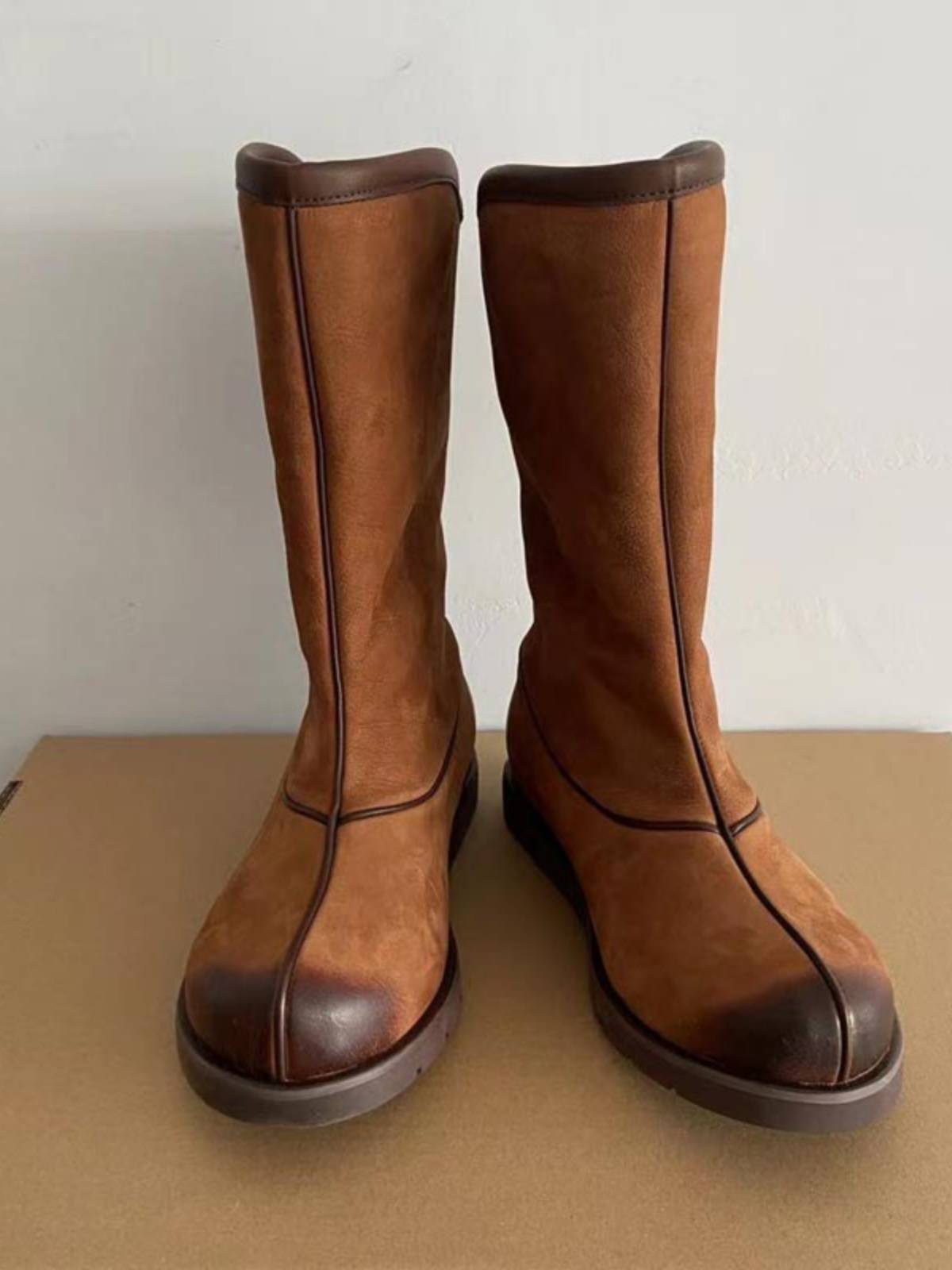 Spring and autumn new header cowhide men's boots, Mongolian boots, hidden boots in the plain, horses boots Martin boots outdoor boots shoes