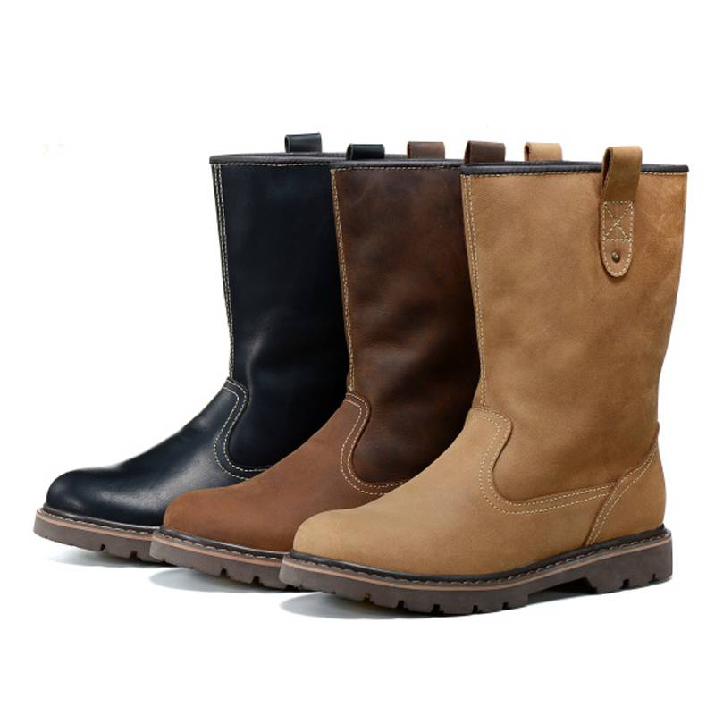 Leather Martin locomotive boots retro horse boots work shoes British retro Martin boots men's boots high tube waterproof leather boots