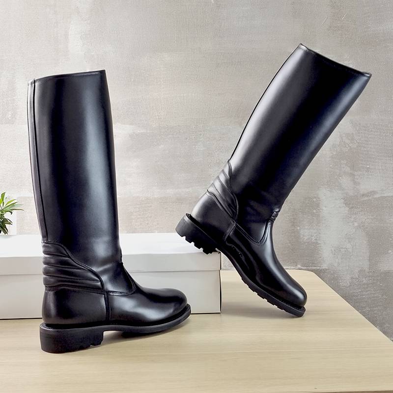 Bull goods!IntersectionLong leather boots tall equestrian boots men's riding boots over the knee -knee leather summer horse boots men