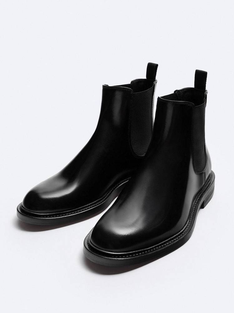 MD2024 Autumn New Product Men's Shoes Leather Martin Boot Black Chelsea Leather Boots 2097220 800