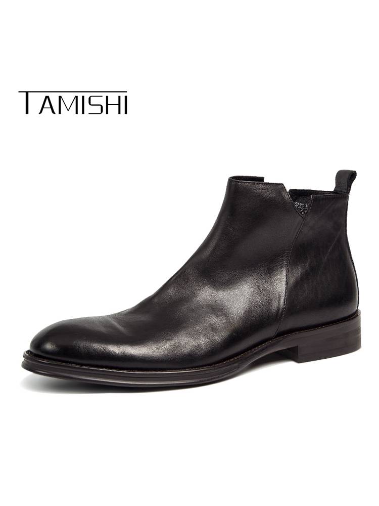 Leather shoes men's leather boots business men's soft leather boots plus velvet leather boots tide casual British style men's Martin boots