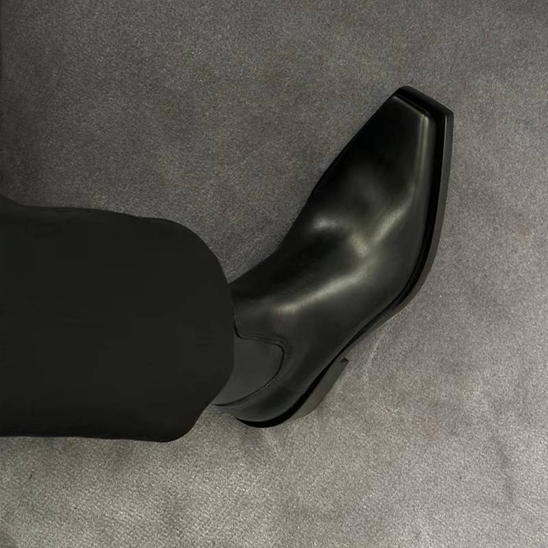 Malaysia and women's head Martin boots 2024 Autumn new Binglun side zipper coarse heel thick sole Chelsea boots