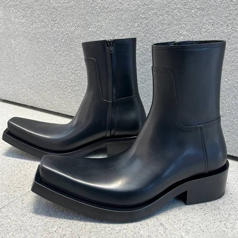 Malaysia and women's head Martin boots 2024 Autumn new Binglun side zipper coarse heel thick sole Chelsea boots