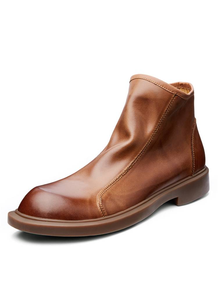 Chelsea boots male Yinglun wind gang Martin boots in winter high -top leather shoes warm leather business casual boots men