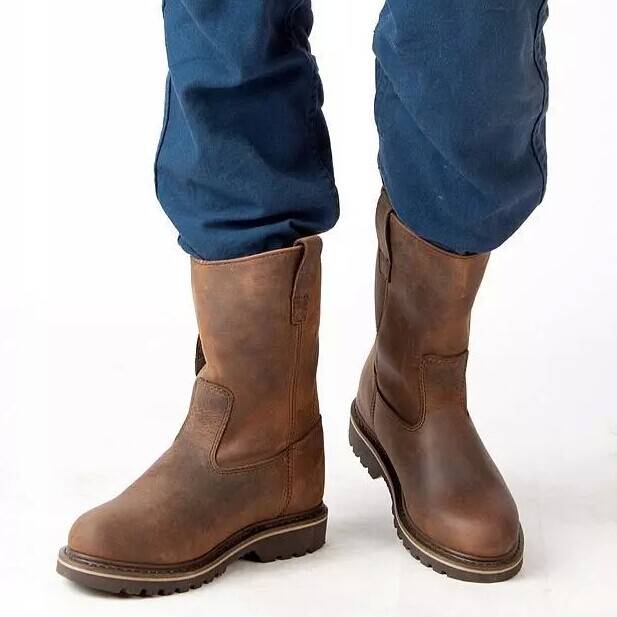 Spring and summer PF men's boots leather high -top shoes British middle boot boots boot boots men's Martin boots outdoor boots solidar
