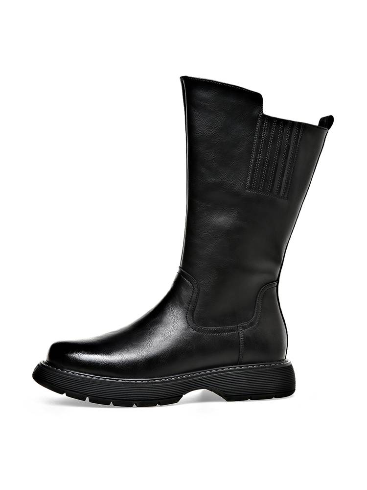Autumn and winter new high boots men's British Martin boots leather leather boots thick bottom increase knight boots